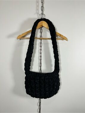 Wild Fable Black Quilted Puffer Crossbody Bag